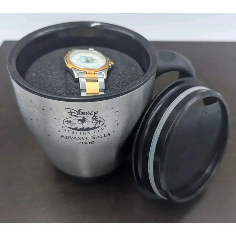 Disney Vacation Club Advance Sales 2000 Collectible Watch & Mug Cup As Is